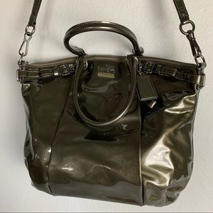 Coach all patent leather bag gray